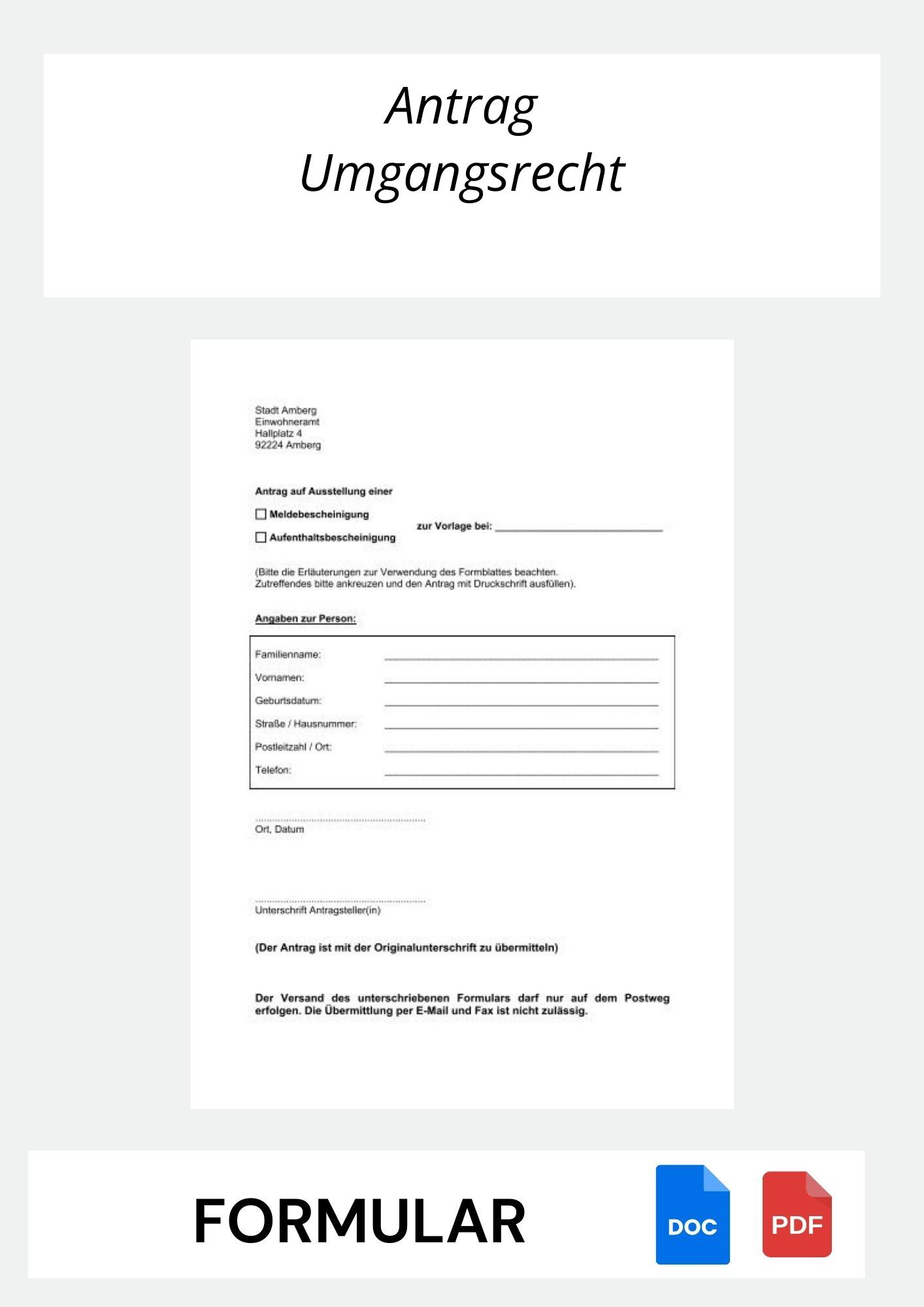 Antrag Umgangsrecht Formular