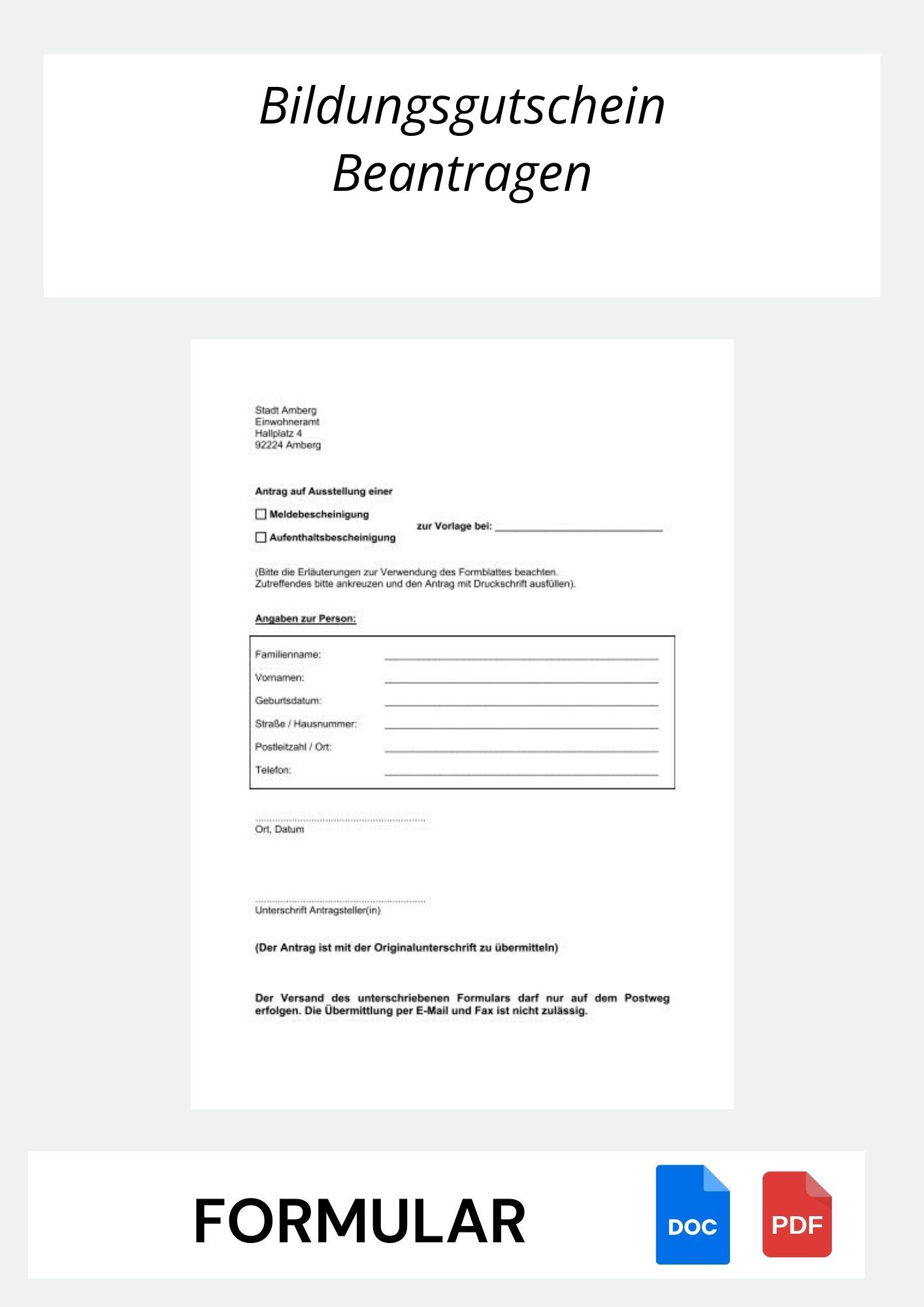 Bildungsgutschein Beantragen Formular