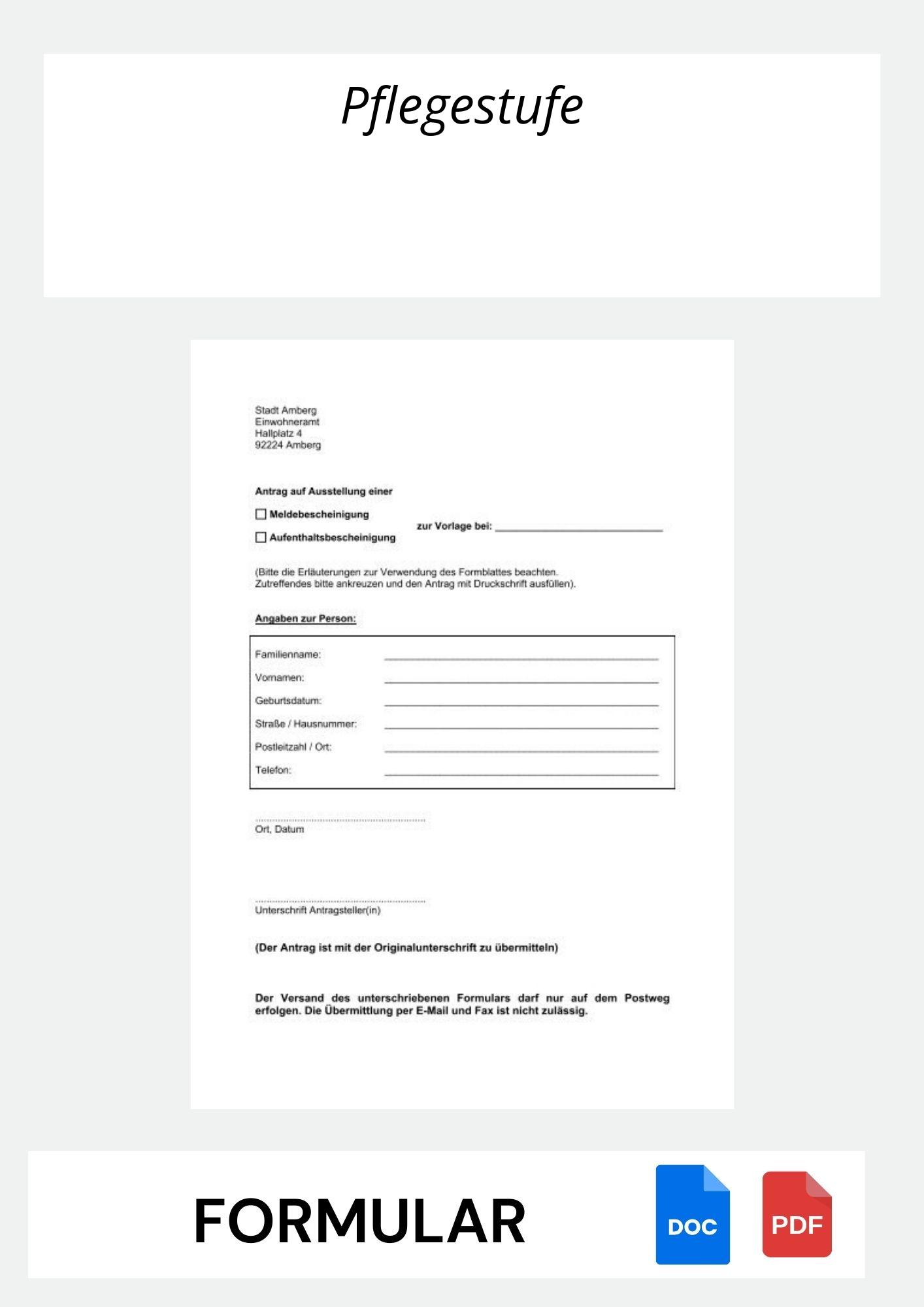 Pflegestufe Beantragen Formular