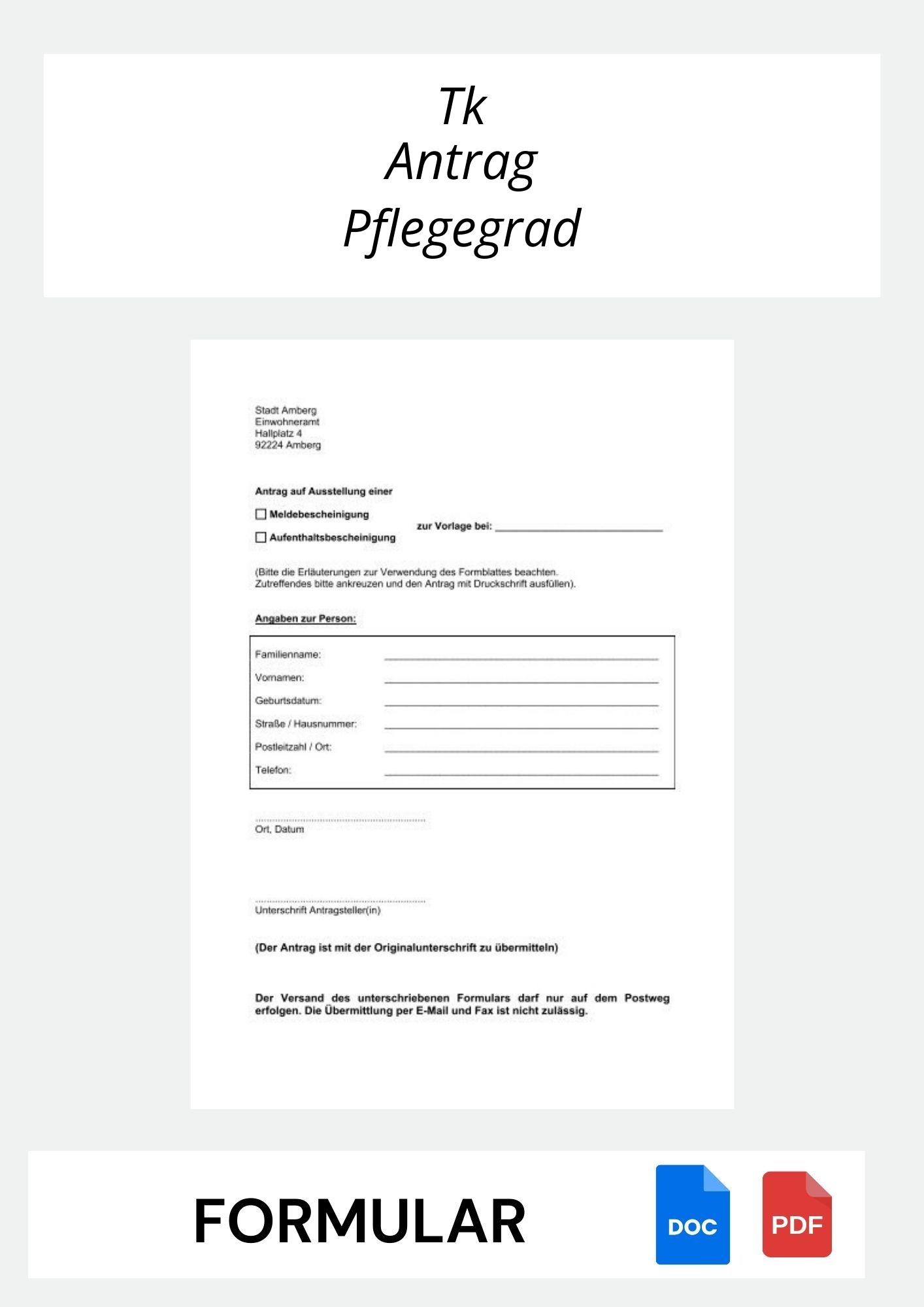 Tk Antrag Pflegegrad Formular
